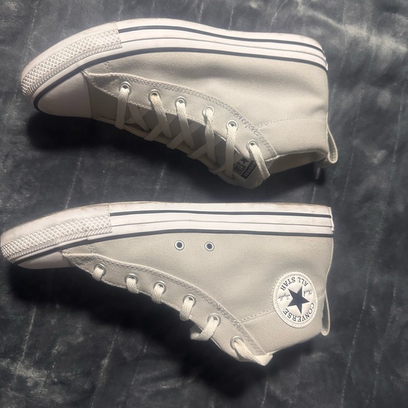 Converse Chuck Taylor All Star hi top sneakers light gray color Size 10 Unisex - Picture 4 of 16